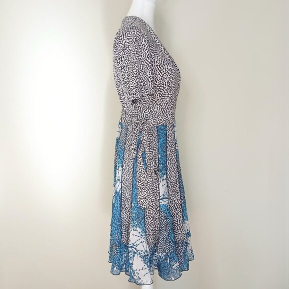Diane Von Furstenberg Silk Blend Caprice Two Wrap Dress Size 12 - Picture 5 of 8